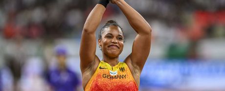 Yemisi Ogunleye bei der WM in Tokio